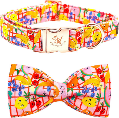 Dog Collar with Bow, Bowtie Dog Collar, Adjustable Fall Dog Collars for Small Medium Large Dogs and Cats