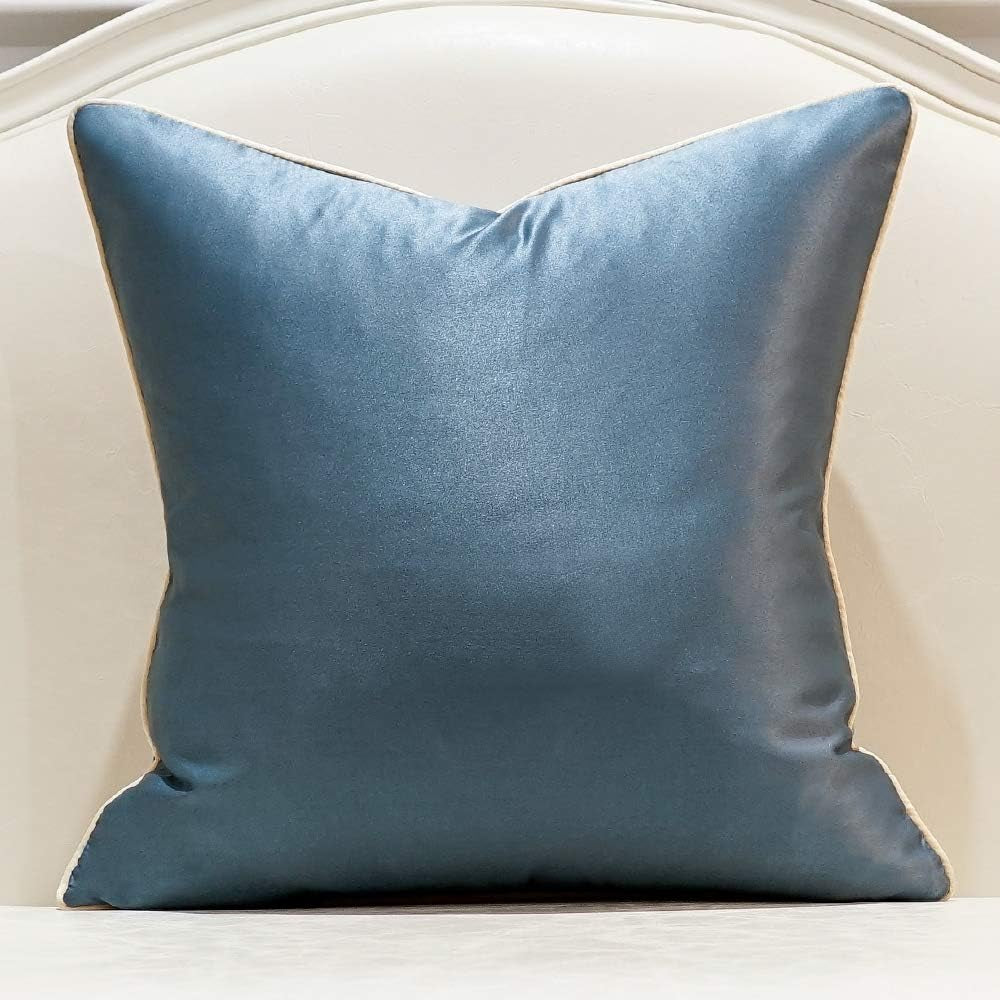 20 X 20 Inches Light Blue Silver Peacock Feathers Cushion Cases Luxury Throw Pillow Covers Home Decorative Pillows for Couch Sofa Living Room Bedroom Cars 50 X 50Cm