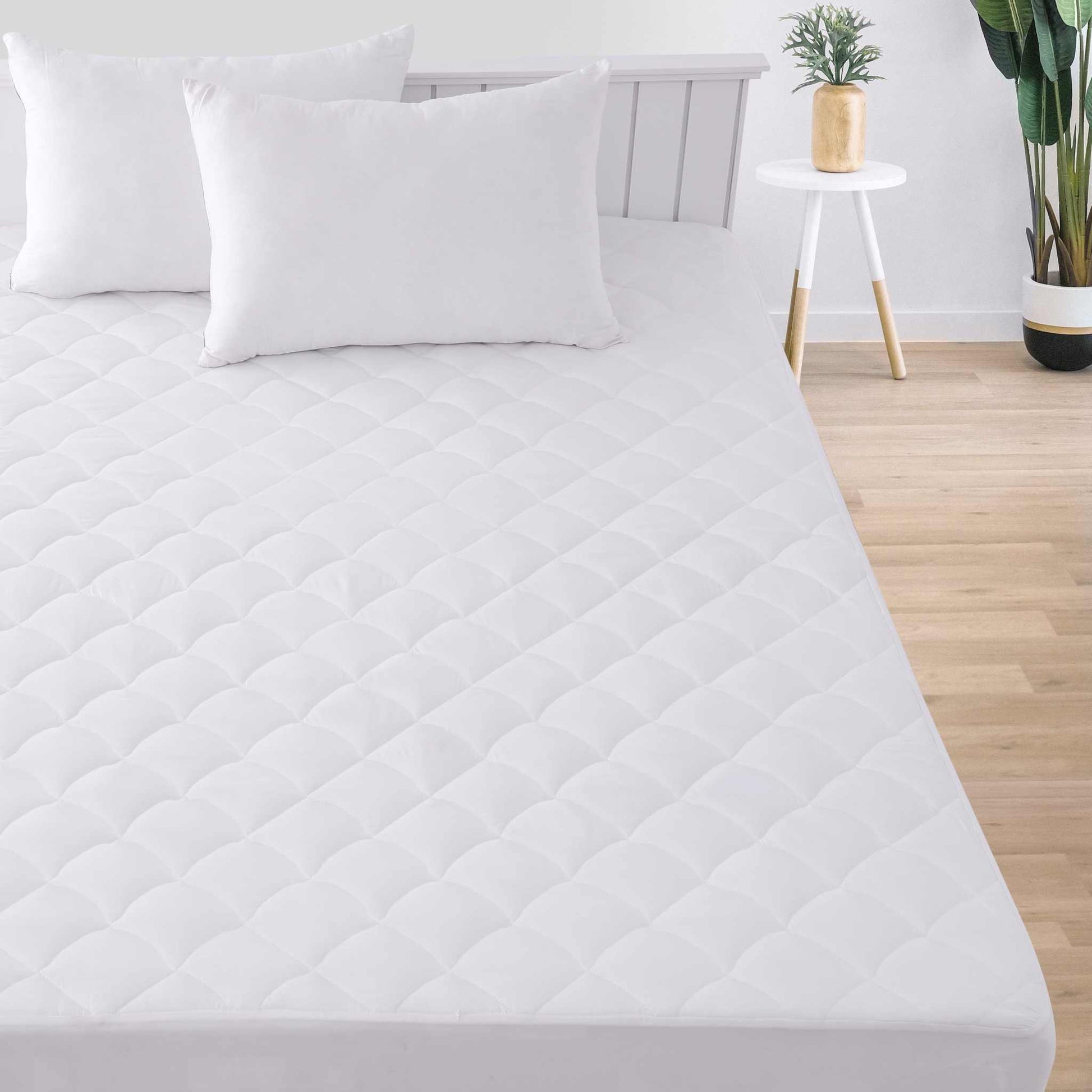 Lux Decor Collection Mattress Topper Twin XL – Elastic Fitted Cooling Mattress Cover Stretches up to 16 Inches Deep