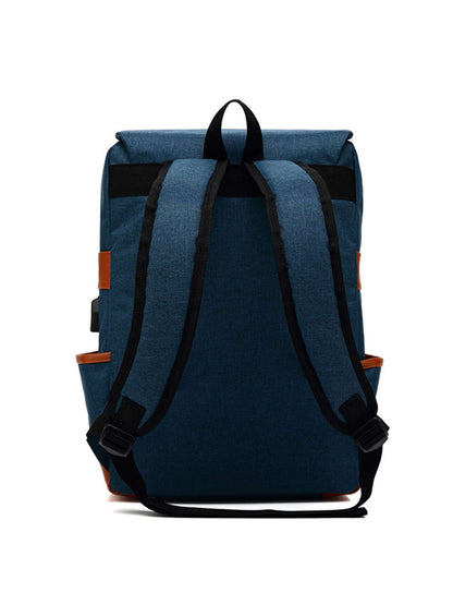 Mens Womens Laptop Backpack for 15.6" Laptop Computer Travel Business Bag with USB Charging Port (Blue)