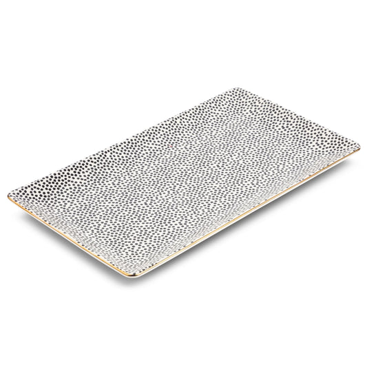 Stoneware Rectangular Serve Platter, Dot Collection