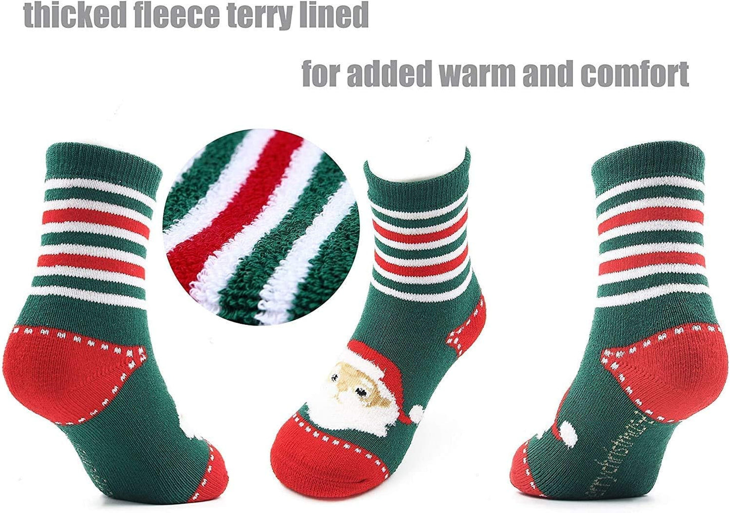 Kids Winter Socks Boys Warm Socks Thick Cotton Thermal Crew Socks for Boys 6 Pairs