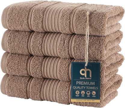 6-Piece Bath Towels Set, 100% Turkish Cotton Premium Quality Bathroom Towels, Soft and Absorbent Turkish Towels, Set Includes 2 Bath Towels, 2 Hand Towels and 2 Washcloths (Grey)