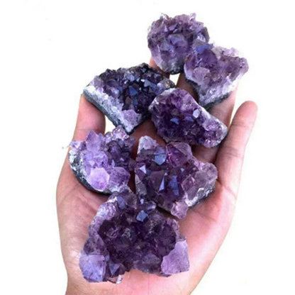 Natural Raw Purple Brazilian Amethyst Quartz Crystal Cluster Druzy Geode Healing Stones Specimen Home Decoration Crafts Ornament