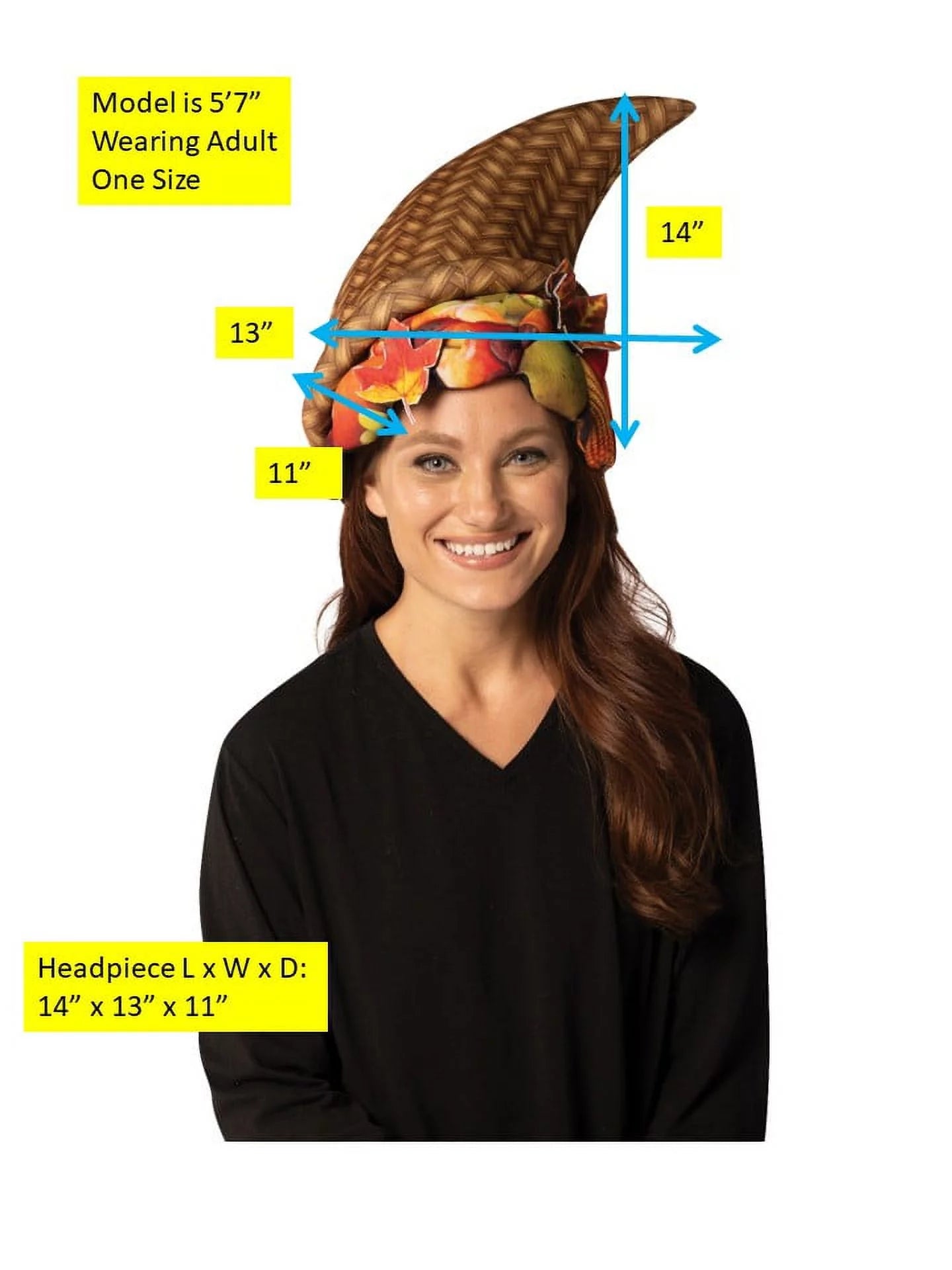 Cornucopia Thanksgiving Hat, Men and Women'S, Brown, Adult One Size, R7787-OS