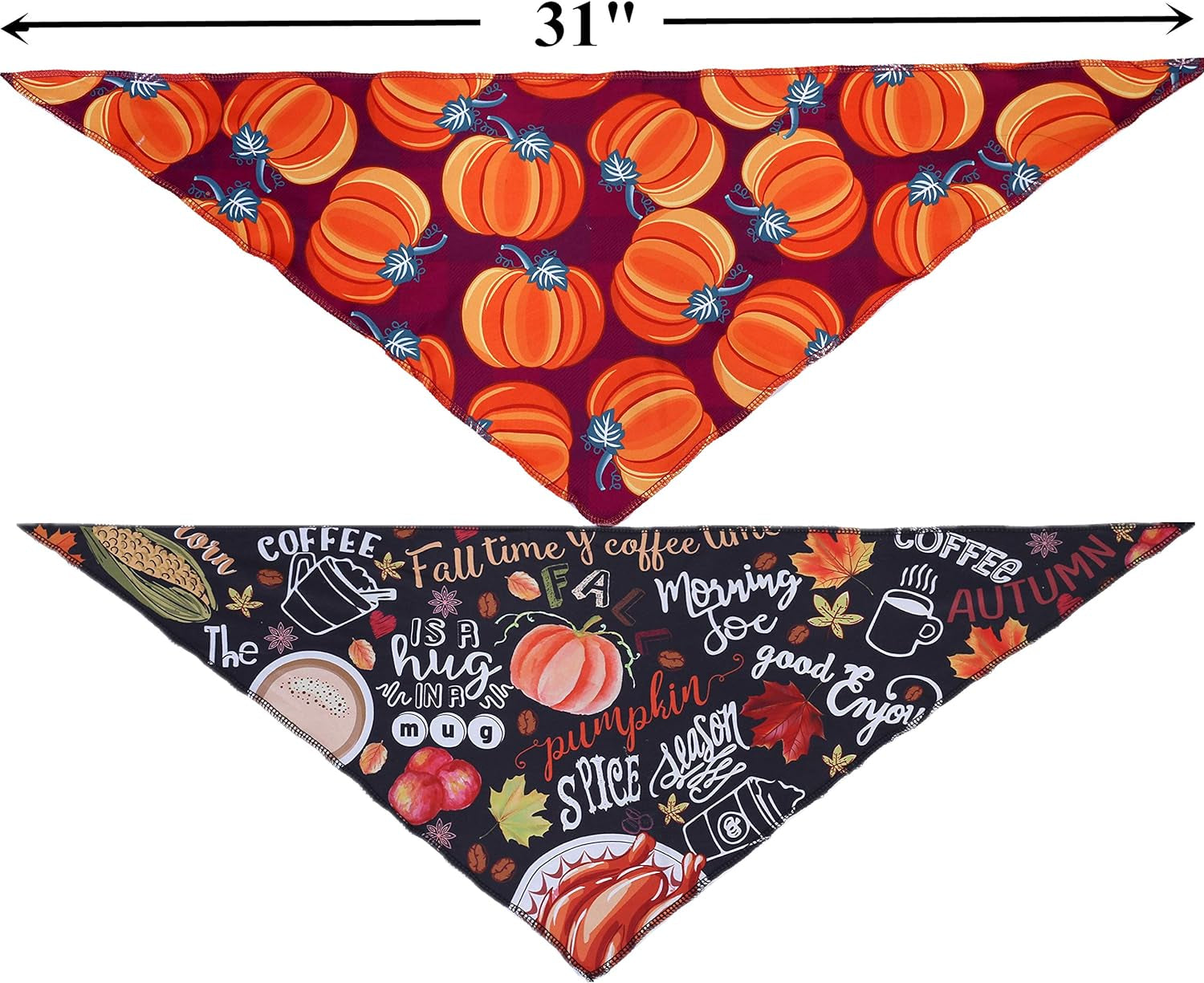 4 Pack Thanksgiving Dog Bandana,Pumpkin Turkry Bandanas for Dogs,Triangle Bibs Pet Scarf