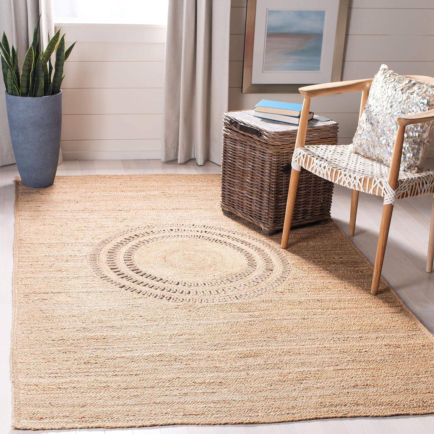 Natural Fiber Collection Runner Rug - 2'6" X 8', Beige, Handmade Boho Farmhouse Jute, Ideal for High Traffic Areas in Living Room, Bedroom (NF372B)