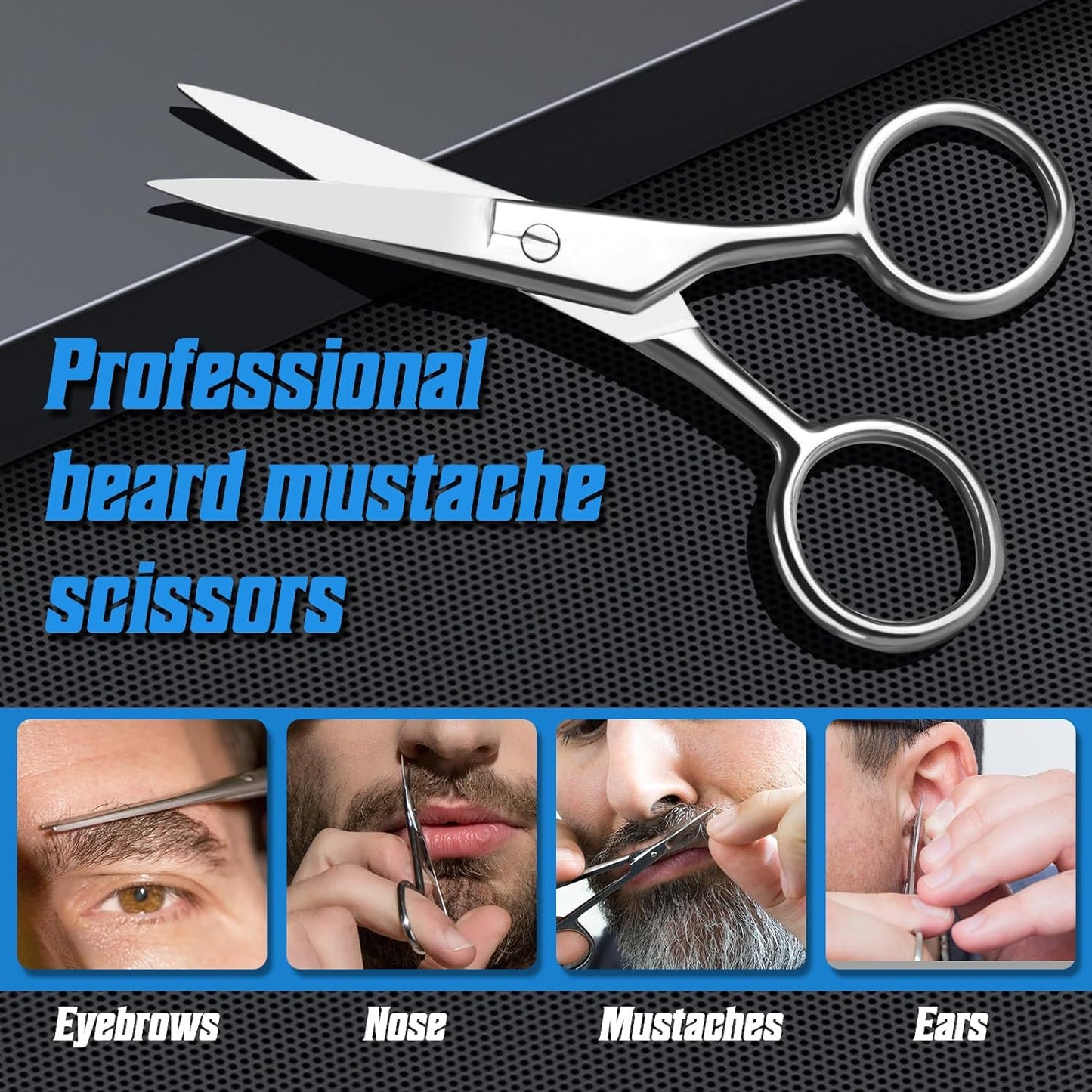 "Ultimate Grooming Kit for Men - Fathers Day Gift: Beard Brush, Mustache Comb, Scissors & Beard Bib Apron!"