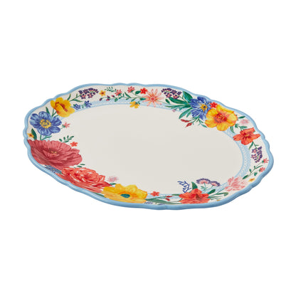 Brilliant Blooms Stoneware Serve Platter