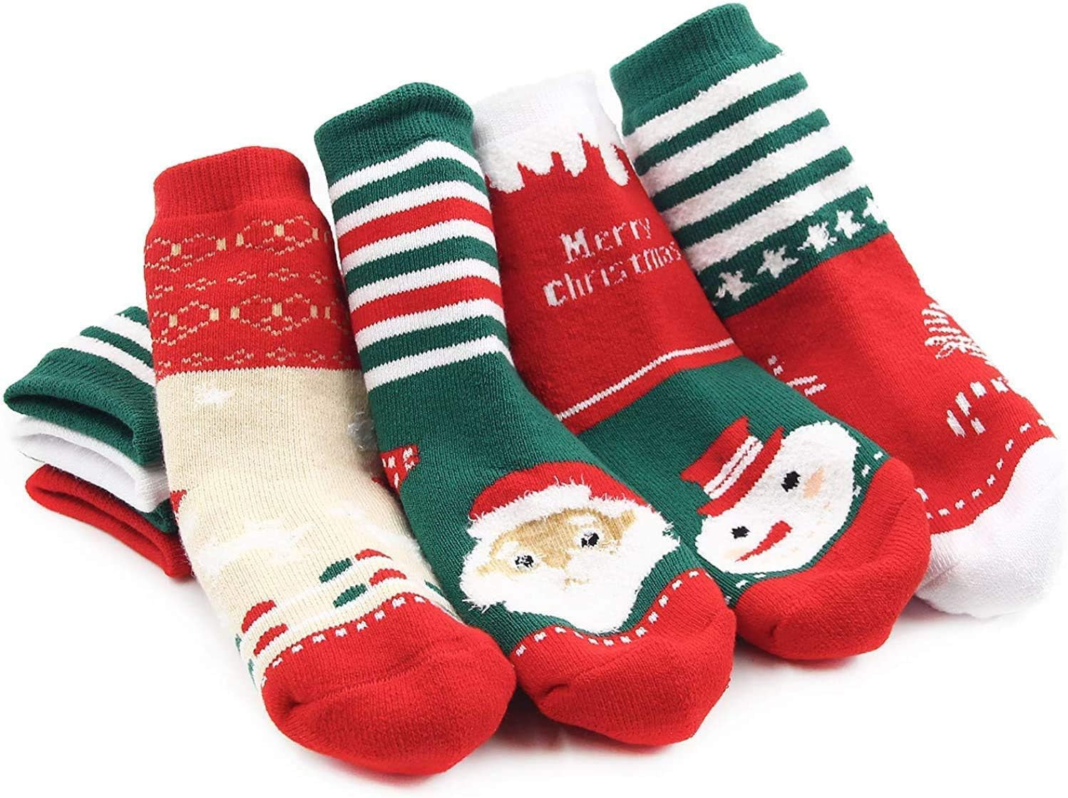 Kids Winter Socks Boys Warm Socks Thick Cotton Thermal Crew Socks for Boys 6 Pairs