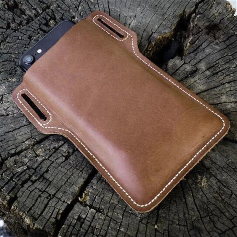 Men Cell Phone Belt Pack Bag Loop Waist Holster Pouch Case Leather Wallet Cover