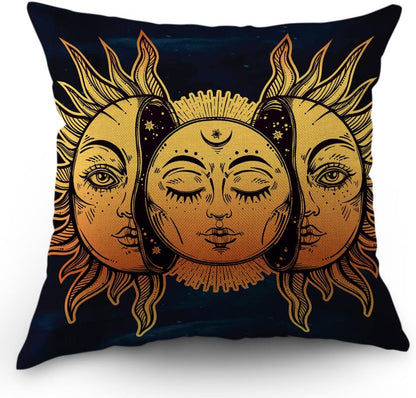 African Pillow Cover African Woman in a Bohemian Dress Ethnic Throw Pillow Case 18X18 Inch Cotton Linen Square Cushion Decorative Cover Sofa Bed Yellow Black