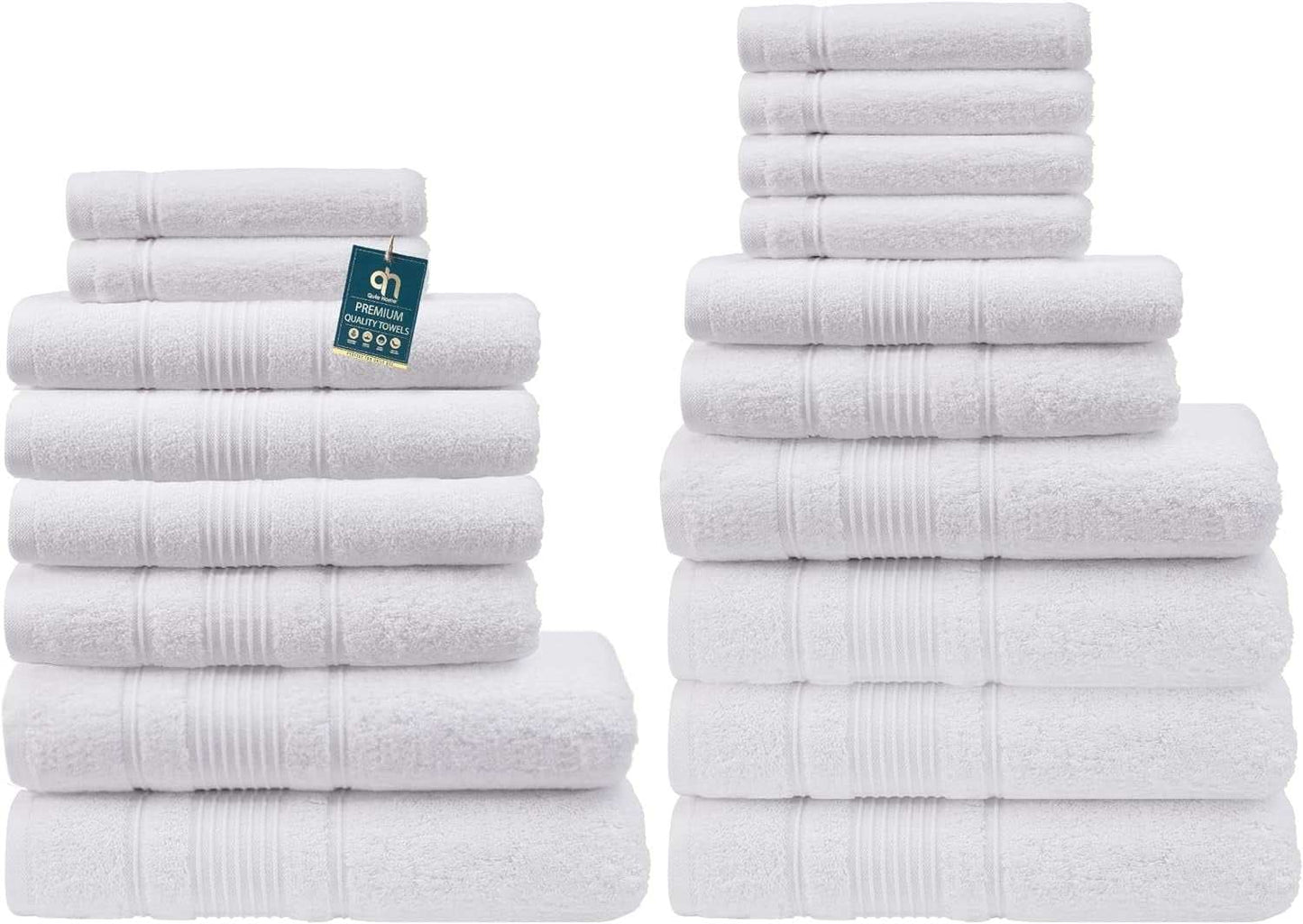 6-Piece Bath Towels Set, 100% Turkish Cotton Premium Quality Bathroom Towels, Soft and Absorbent Turkish Towels, Set Includes 2 Bath Towels, 2 Hand Towels and 2 Washcloths (Grey)