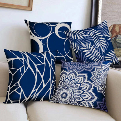 White and Blue Decorative Cushion Covers