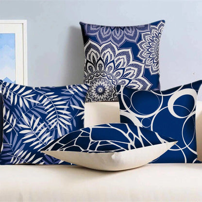 White and Blue Decorative Cushion Covers