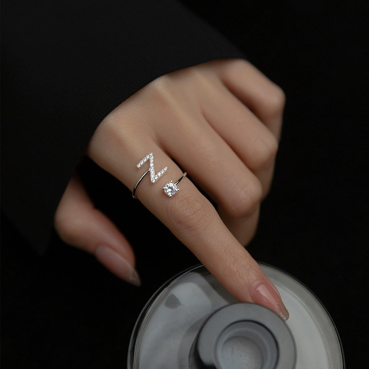 Sterling Silver Letter Rings