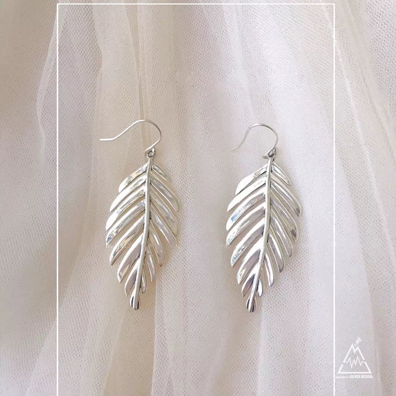 Sterling Silver Leaf Earrings