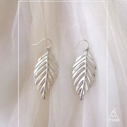 Sterling Silver Leaf Earrings