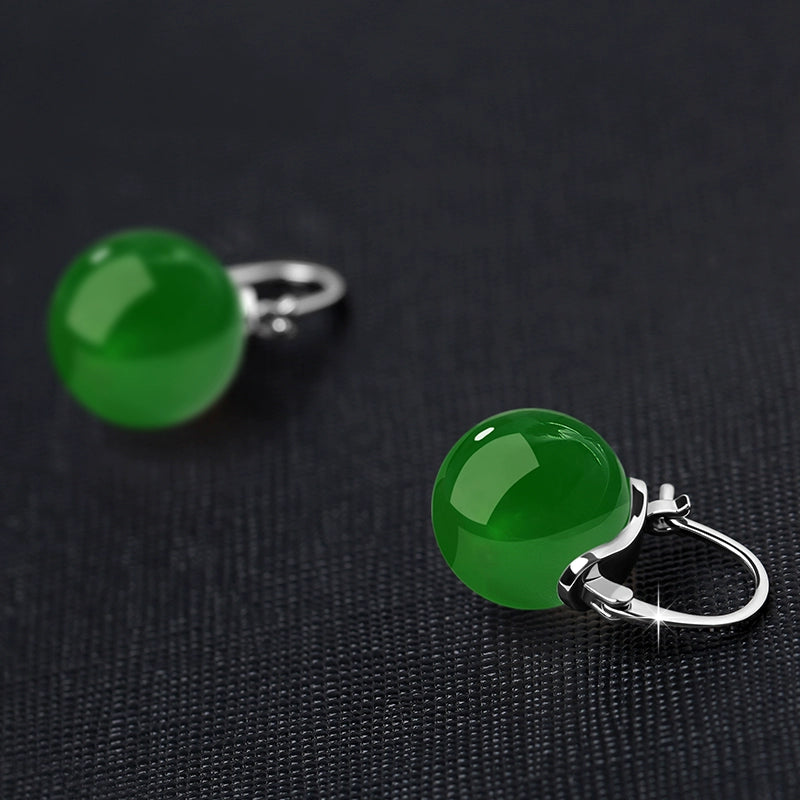 Sterling Silver Jade Earrings