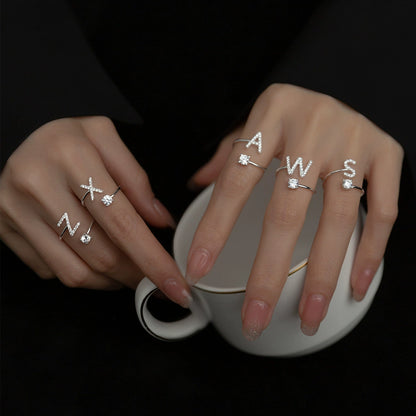 Sterling Silver Letter Rings