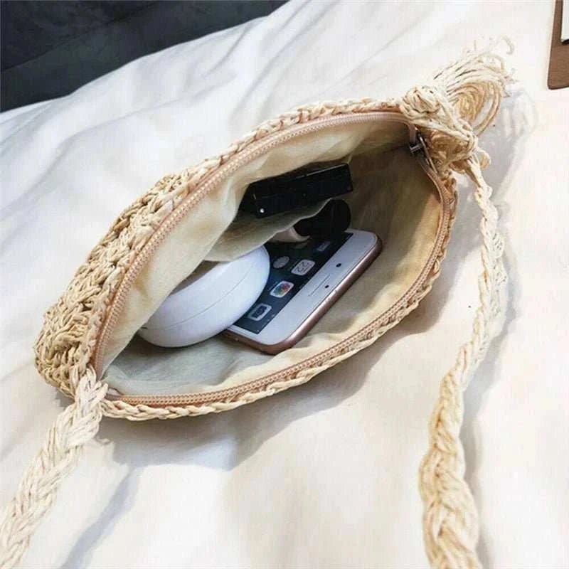 Casual Round Woven Handbag