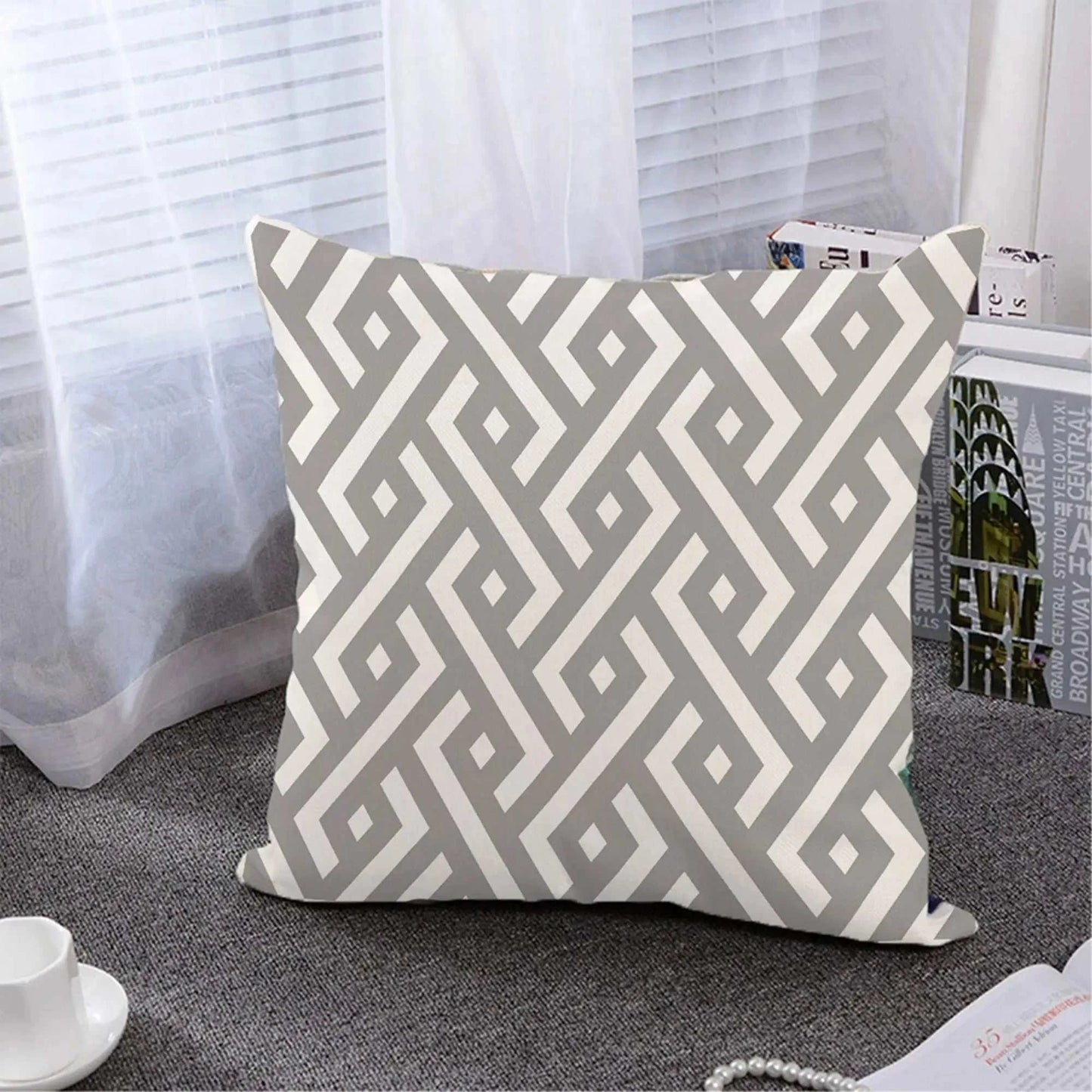 Grey and White Decorative Cushion Covers