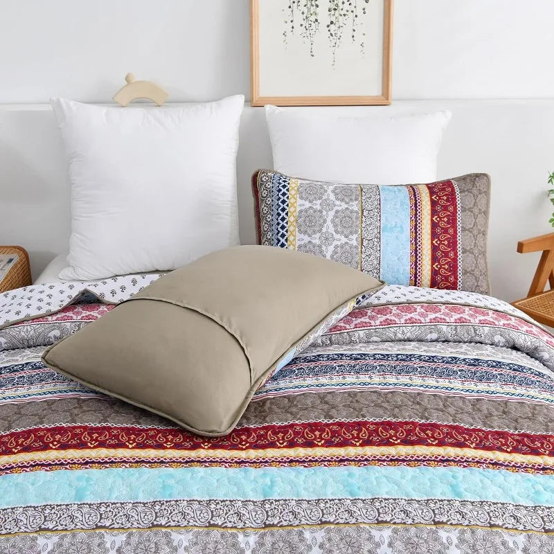 All Season Boho Chic 3 Piece Quilt Sets