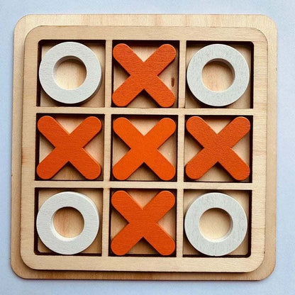 Tic-Tac-Toe Wood Game Board