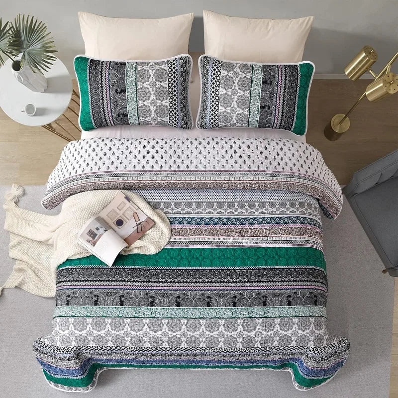 All Season Boho Chic 3 Piece Quilt Sets