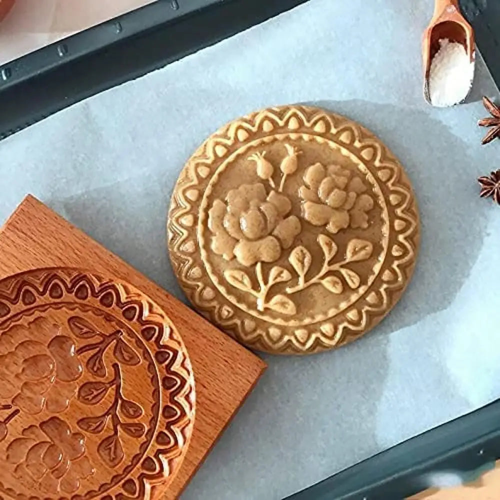 Wooden Shortbread Cookie Mold