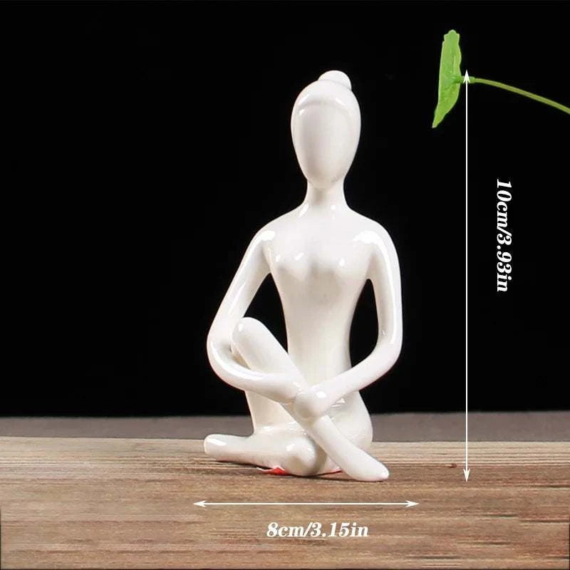 Yoga Pose Ceramic Figurines