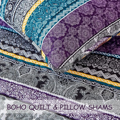 All Season Boho Chic 3 Piece Quilt Sets