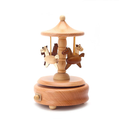 Whimsical Wooden Wind Up Musical Boxes