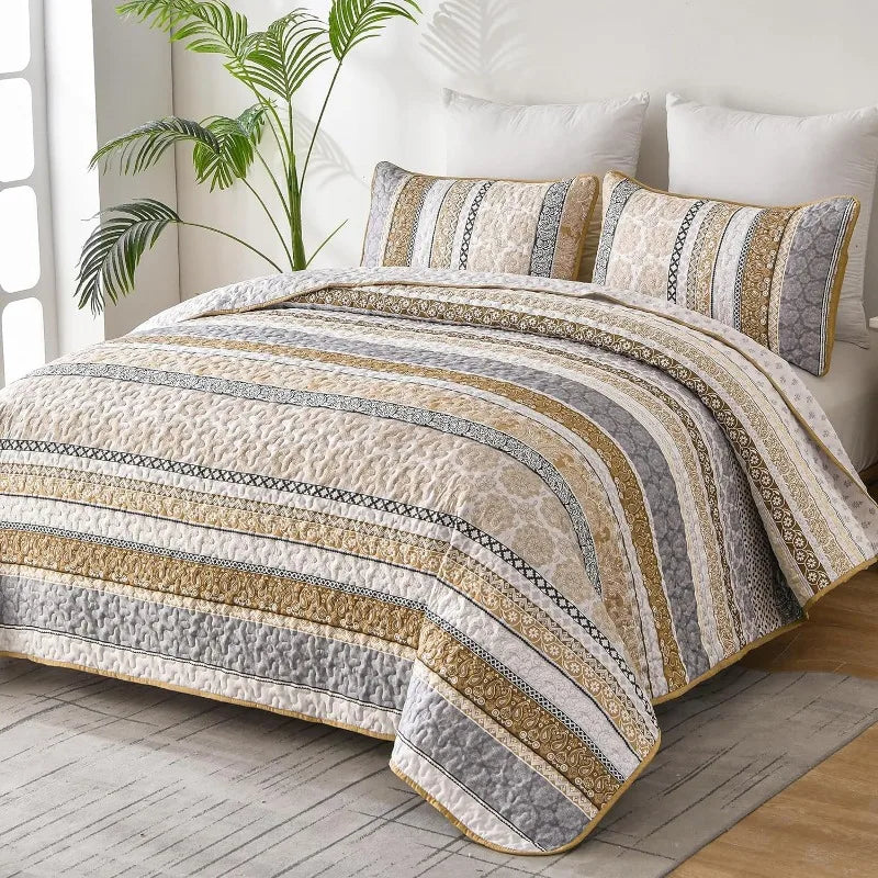 All Season Boho Chic 3 Piece Quilt Sets