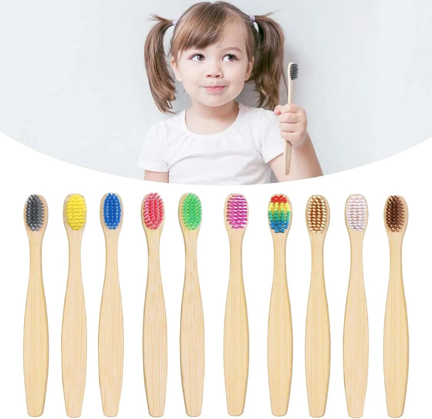 Bamboo Soft Charcoal Bristle Toothbrushes for Kids