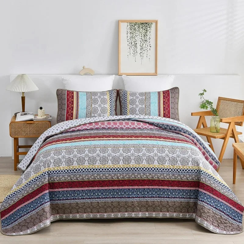 All Season Boho Chic 3 Piece Quilt Sets