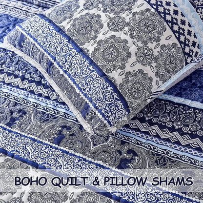 All Season Boho Chic 3 Piece Quilt Sets