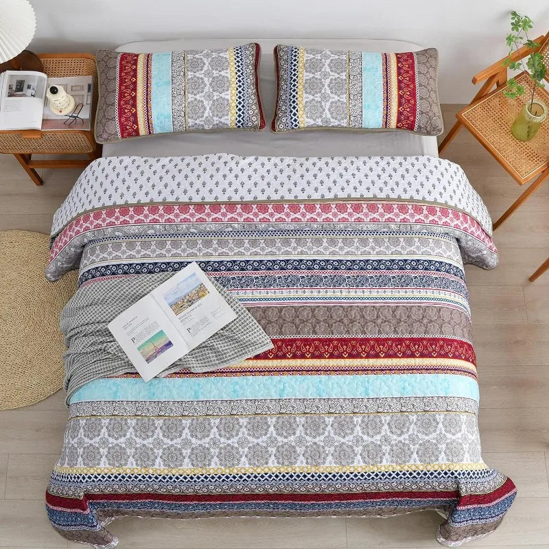 All Season Boho Chic 3 Piece Quilt Sets