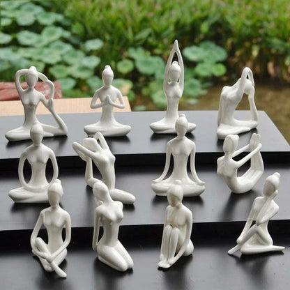 Yoga Pose Ceramic Figurines