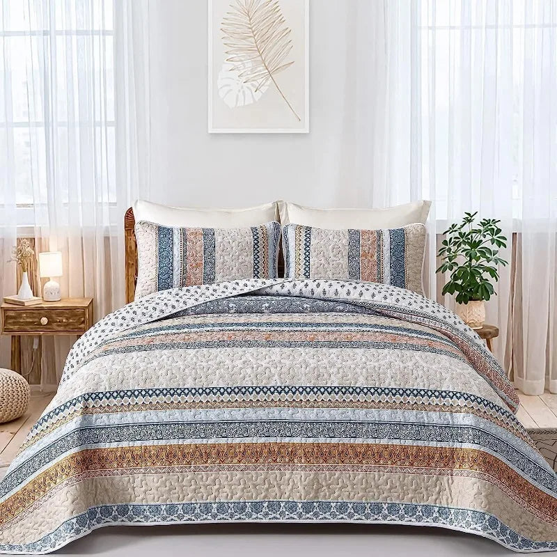 All Season Boho Chic 3 Piece Quilt Sets