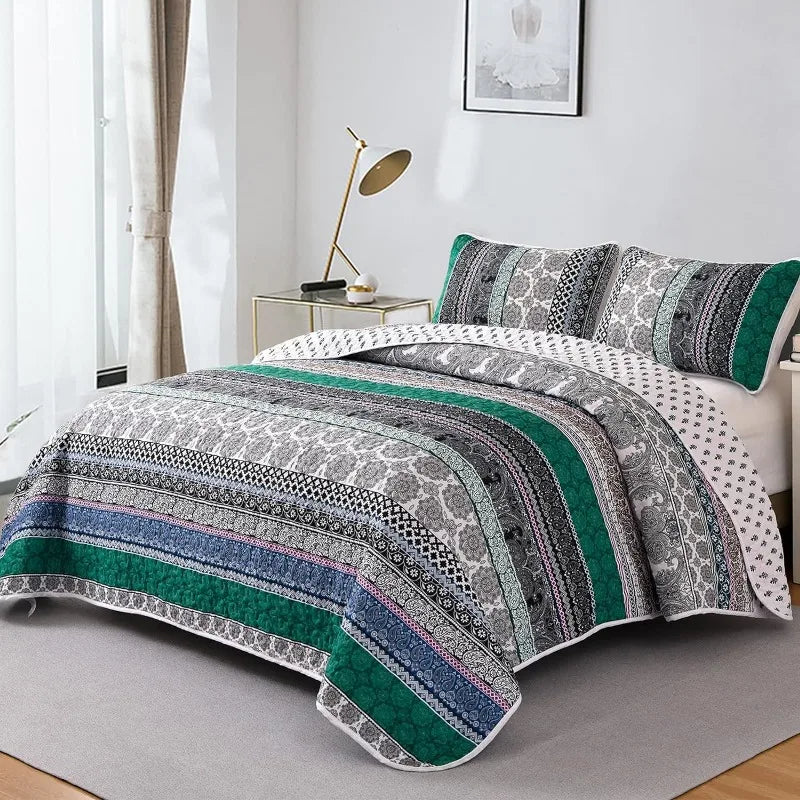 All Season Boho Chic 3 Piece Quilt Sets