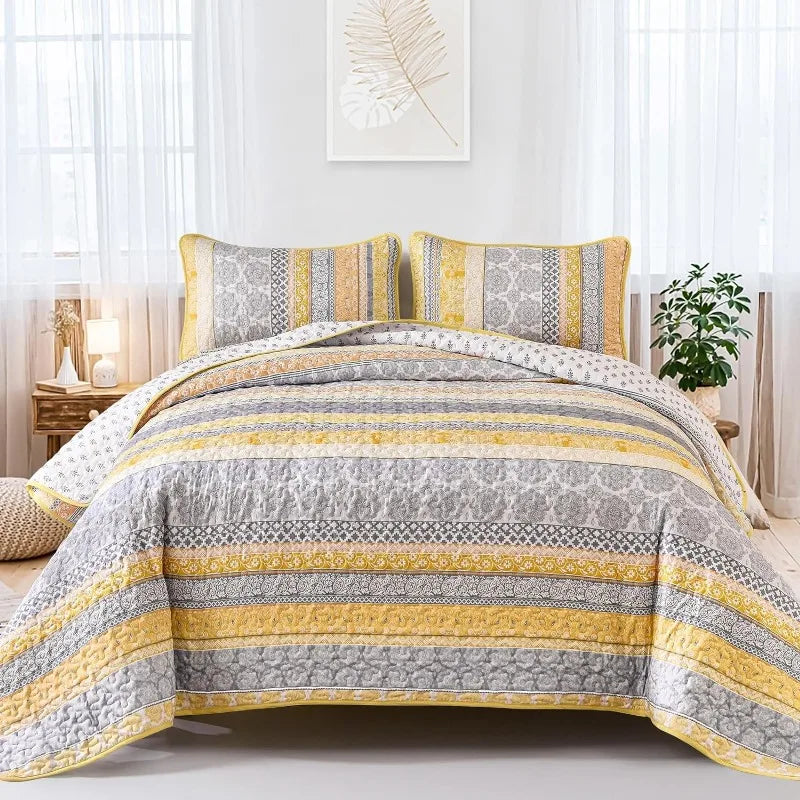 All Season Boho Chic 3 Piece Quilt Sets