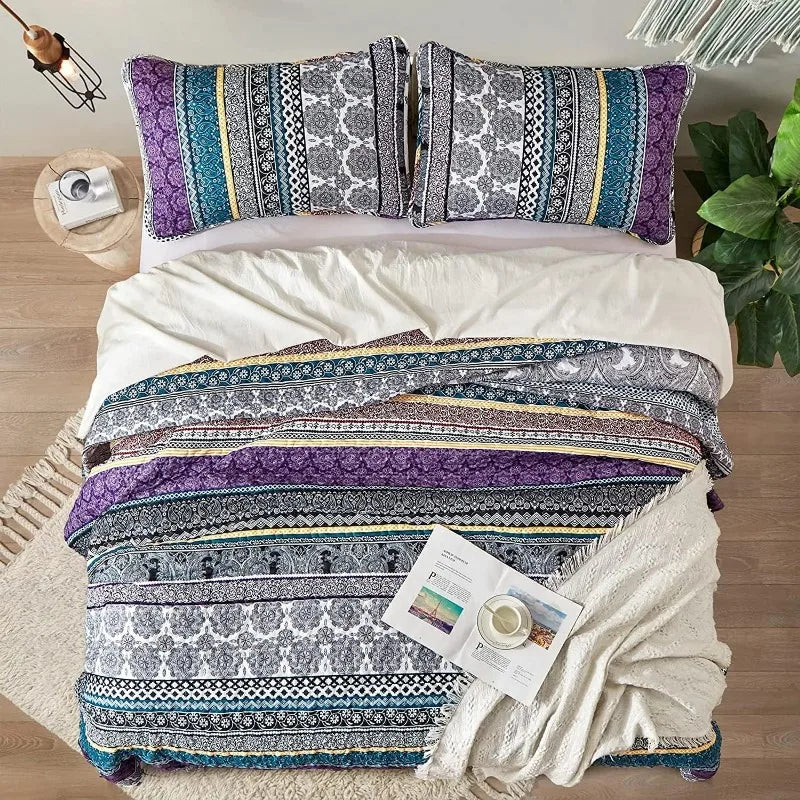 All Season Boho Chic 3 Piece Quilt Sets