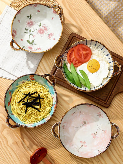 Floral Japanese Noodle Bowl