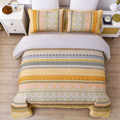 All Season Boho Chic 3 Piece Quilt Sets