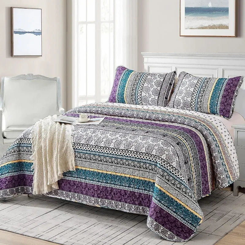 All Season Boho Chic 3 Piece Quilt Sets