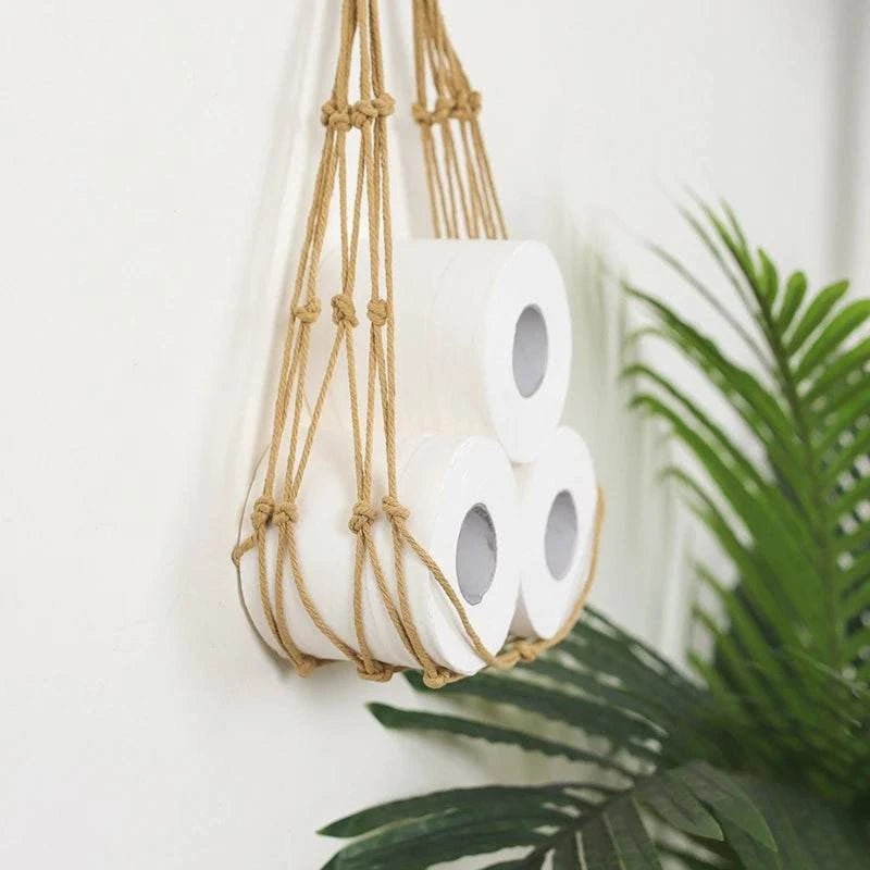 Hand Woven Bathroom Paper Decorative Storage Net