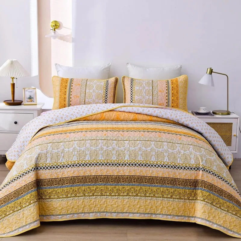 All Season Boho Chic 3 Piece Quilt Sets