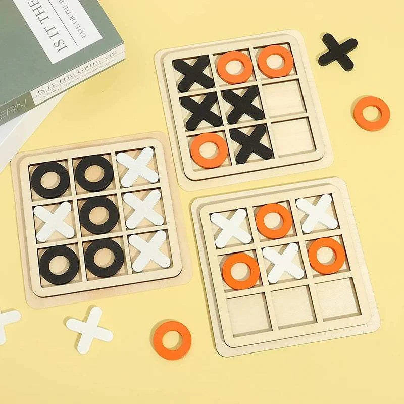 Tic-Tac-Toe Wood Game Board