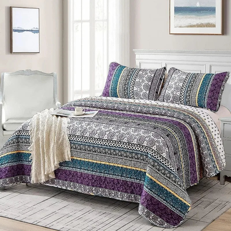 All Season Boho Chic 3 Piece Quilt Sets